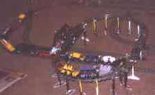 LEGO&reg; Trains on mix of elevated and surface rails.